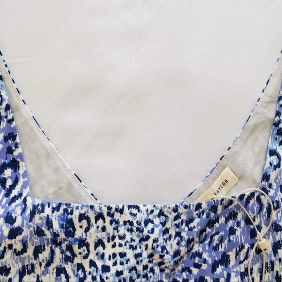 Rebecca Taylor silk sleeveless blue figured crop t - Picture 5 of 6